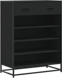 vidaXL Schoenenkast zwart 75x38x97,5 cm bewerkt hout metaal