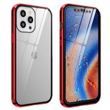 Étui magnétique rouge pour iPhone 12 Pro Max avec verre trempé