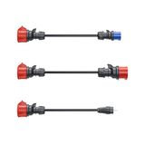 go-e adapterset voor Gemini flex 11 kW laadstation naar CEE rood 32A / CEE blauw 16 A / 230V huishoudelijk stopcontact