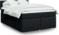 Maison Exclusive - Sommier à lattes de lit avec matelas noir 140x190 cm tissu