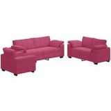 Maison Exclusive - Ensemble de canapés 3 pièces avec coussins rouge bordeaux velours