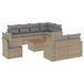 vidaXL Loungeset met Kussens, Poly Rattan, Gemengd Beige