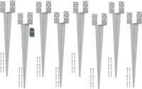 KOTARBAU® 8 Stuks Grondanker, Paalhouder, 0-160 mm, Verzinkt Staal, 70 cm, Zilver, Verstelbare Paalhouder, Paalvoet, Paalsteun, Paalanker, voor Tuinconstructies