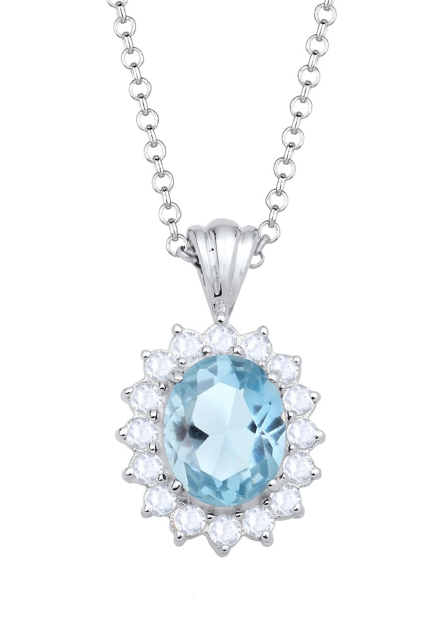 Elli Halsketting Dames Edelstenen met Topaas Edelsteen in 925 Sterling Zilver