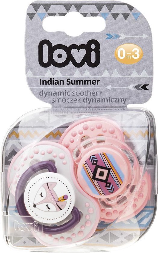 Lovi fopspenen Indian Summer roze 0-3 maanden (set 2 stuks