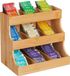 Merkloos Relaxdays Thee organizer - 9 vakken - bamboe - verticaal
