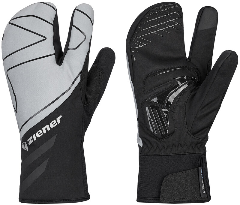 Ziener Dalyo Aqua Shield Touch Fietshandschoenen, zwart/grijs