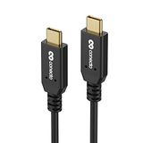 conecto, USB-C naar USB-C gegevens en oplaadkabel, USB 3.1, Gen 2, snellaadfunctie, vergulde stekker, E-marker, 5A/100W, 10 GB/s, 4K 60Hz, PVC-mantel, zwart, 0,15 m