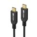 conecto, USB-C naar USB-C gegevens en oplaadkabel, USB 3.1, Gen 2, snellaadfunctie, vergulde stekker, E-marker, 5A/100W, 10 GB/s, 4K 60Hz, PVC-mantel, zwart, 0,15 m