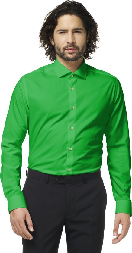 OppoSuits Evergreen Overhemd voor Heren Groen - Zakelijke en Vrijetijds Overhemden voor Mannen Meerdere Kleuren Beschikbaar