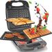 Sans marque Gaufrier et snack-maker 3-en-1 | 1200W | Contrôle automatique de la température | Facile à nettoyer | Idéal pour le petit-déjeuner et les desserts