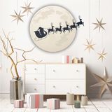 Ambiance Sticker Kerstman in het maanlicht - Kerststickers - feestdecoratie - 120x130cm