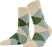 Burlington Bonnie gedessineerd katoen sokken dames beige - maat 36-41