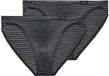 HOM Heren slip / onderbroek 2 pack Monsieur donkergrijs Gestreept