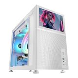 Mars Gaming MC-LCD Mini Tower Zwart, Wit
