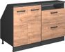 Vicco Rion Kastenset voor schuine wand – 120 cm Set van 2 kastrompen 60 cm diepte Krachtige eik goud