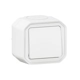 Legrand Drukschakelaar, 10 A, Plexo, waterdicht IP55, volledige verlichtingsbediening, inbouwklaar, oppervlaktemontage, wit, 069760LE