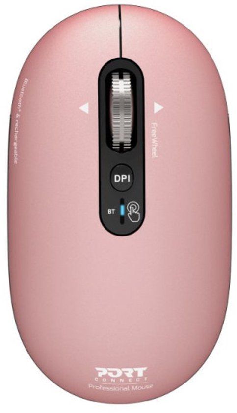 Port Designs 910503 PURE COLOR Muis Ambidextrous Bluetooth Optisch 3200 DPI Roze
