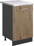 Vicco Keukenonderkast R-Line, Artisanaal eiken/Antraciet, 50 cm marmer werkblad