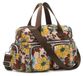 Sac pour femme avec imprimé floral - Grand sac à bandoulière - Imperméable - Multifonctionnel - Fabriqué en tissu Oxford - Jaune