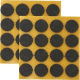 QlinQ Anti-krasvilt - 48x - bruin - 22 mm - rond - zelfklevend - meubel beschermvilt