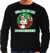 Bellatio Decorations Foute Kersttrui - Bier drinkende kerstman - zwart - voor heren - HO HO HO Doordrinken - drank - kerstkleding M