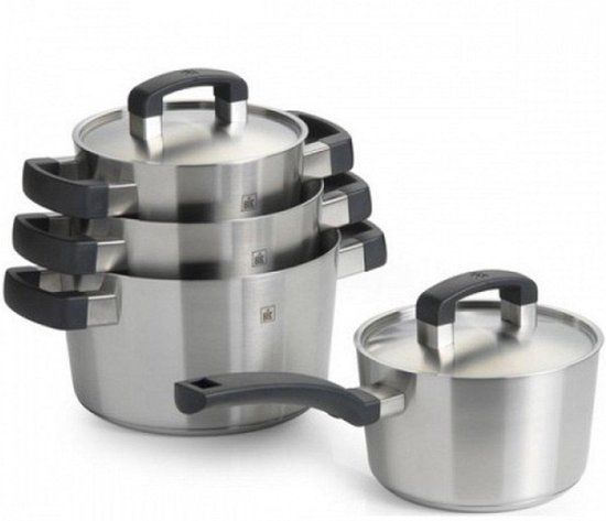 BK Conical Cool - 4-delige pannenset - RVS