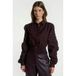 Aaiko geruite blouse - zwart/donkerrood