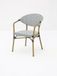 Kosmi Chaise de bistrot pour intérieur et extérieur, empilable, cadre en aluminium, aspect bambou, texaline, style terrasse, café parisien, jardin, balcon, restaurant (bleu + blanc)