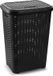 PLASTICFORTE Panier à linge avec couvercle - 60 litres - noir - plastique