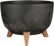 Mica Decorations Doppio Plantenbak op Poten - 18,5 x Ø33 cm - Zwart