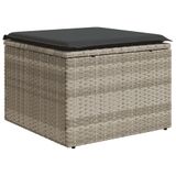 vidaXL 11-delige Loungeset met Kussens, Polyrattan, Lichtgrijs