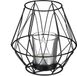 Merkloos Relaxdays waxinelichthouder - geometrisch design - met glas - metaal - 14 x 14 cm - zwart