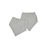 Bandana-slabbetjes, Bébé Douceur Bandana-slabbetjes, 100% katoengaas, 16 x 41 cm, grijs, 2 stuks
