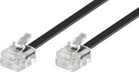 Goobay 68530 telefoonkabel RJ11-stekker naar RJ45-stekker platte kabel RJ11-kabel voor faxapparaat DSL-modem VDSL-routerkabel ISDN DSL-kabel zwart 3 m
