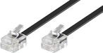 Goobay 68530 telefoonkabel RJ11-stekker naar RJ45-stekker platte kabel RJ11-kabel voor faxapparaat DSL-modem VDSL-routerkabel ISDN DSL-kabel zwart 3 m