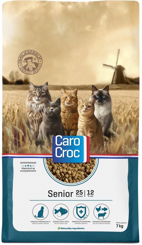 CAROCROC Senior - Lam en Rijst - Kattenvoer - 7 kg