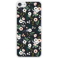 Apple Siliconen hoesje compatibel met iPod Touch 5, 6 Bloemen Zwart