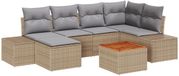 vidaXL Banc de jardin 7 pièces beige et gris clair