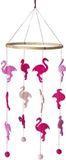 Nature planet Flamingo mobiel/boxmobiel - roze - hout/vilt - 45 cm - kinderkamer decoratie