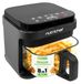 NutriChef Airfryer glas, PFOA-/PFOS-vrij, 5,5 l, 8 kookprogramma's | friteuse à air chaud avec 1200 watts, écran tactile et arrêt automatique, avec peu ou pas d'huile