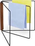 Relaxdays Vaatdoekhouder - 3 stangen - Hout & Metaal - Zwart/Bruin
