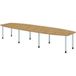 Hammerbacher Table de réunion ton 8 pieds 400x130cm argent