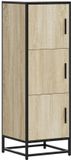 vidaXL Hoge kast Sonoma-eikenhout, 35,5 x 35 x 106,5 cm, houtvezel, metaal
