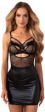 Obsessive Dominna Chemise & Thong Zwart XXL/3XL