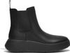 FitFlop F-Mode Leren Enkellaarzen Dames Zwart