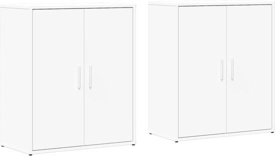 vidaXL Dressoirs 2 stuks 60x31x70 cm bewerkt hout wit