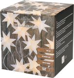 Svenska Living Kerstverlichting - lichtsnoer - 10x witte sterren - op batterijen - 135 cm