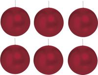 Trend Candles Bougeoir lisse - 6x - bordeaux rouge - 8 cm - 25 heures de combustion - bougies rondes
