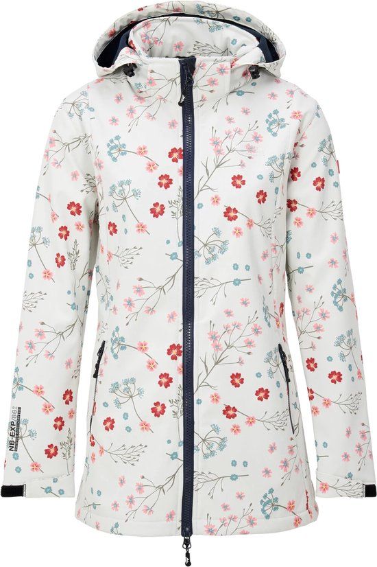 Nordberg Flower - Softshell Outdoor Zomerjas Dames - Off White - Maat 3XL
